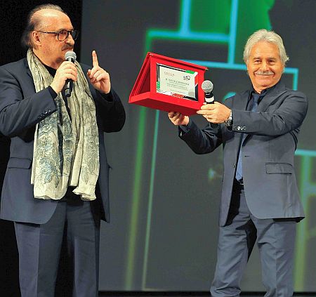 natale massara - Receiving the UNCLA lifetime achievement award from the hands of Pino Donaggio